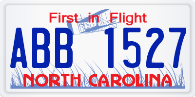 NC license plate ABB1527