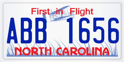 NC license plate ABB1656