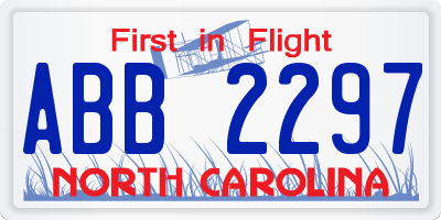 NC license plate ABB2297