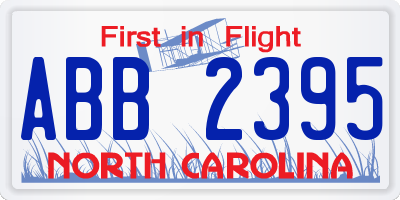 NC license plate ABB2395