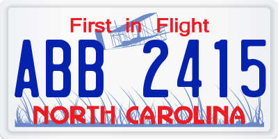 NC license plate ABB2415