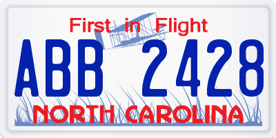 NC license plate ABB2428
