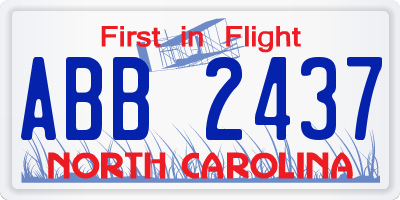 NC license plate ABB2437