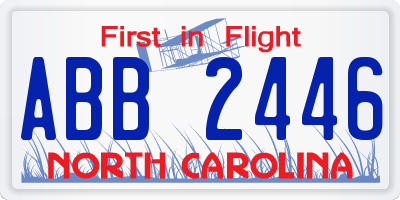 NC license plate ABB2446