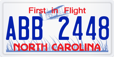 NC license plate ABB2448