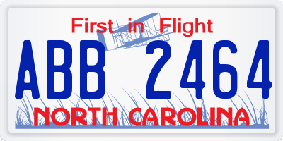 NC license plate ABB2464