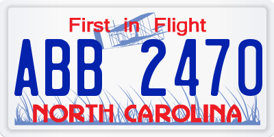 NC license plate ABB2470