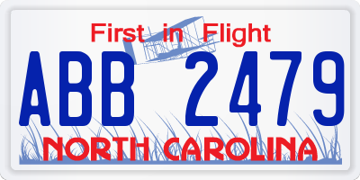 NC license plate ABB2479