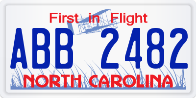 NC license plate ABB2482