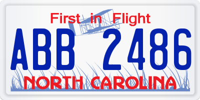 NC license plate ABB2486
