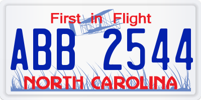 NC license plate ABB2544