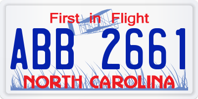 NC license plate ABB2661