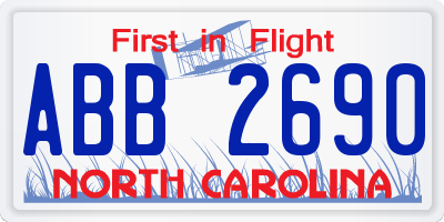 NC license plate ABB2690