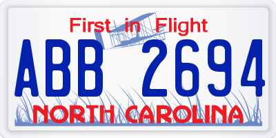 NC license plate ABB2694