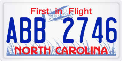 NC license plate ABB2746