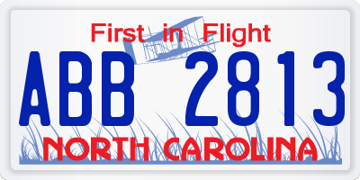 NC license plate ABB2813
