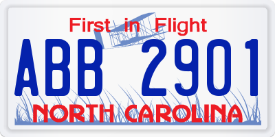 NC license plate ABB2901