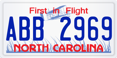 NC license plate ABB2969