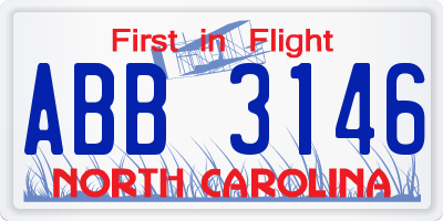 NC license plate ABB3146