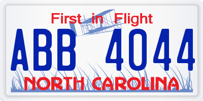 NC license plate ABB4044