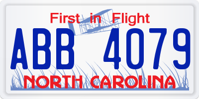 NC license plate ABB4079