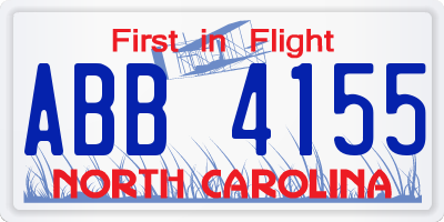 NC license plate ABB4155