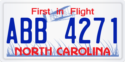 NC license plate ABB4271