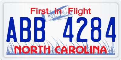 NC license plate ABB4284