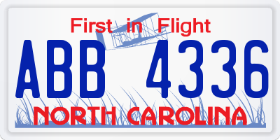 NC license plate ABB4336