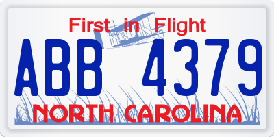 NC license plate ABB4379
