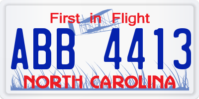 NC license plate ABB4413