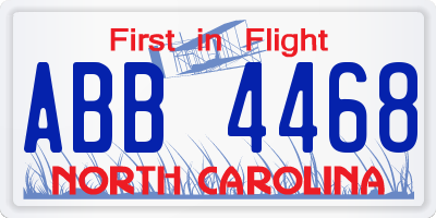 NC license plate ABB4468