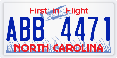 NC license plate ABB4471