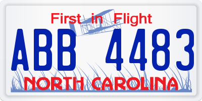 NC license plate ABB4483
