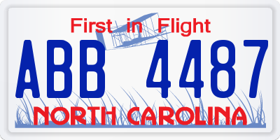 NC license plate ABB4487