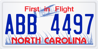 NC license plate ABB4497