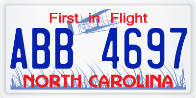 NC license plate ABB4697