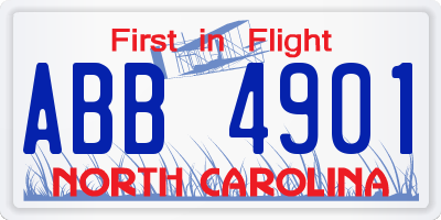 NC license plate ABB4901