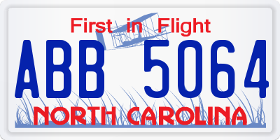 NC license plate ABB5064