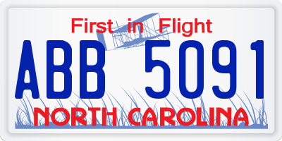 NC license plate ABB5091