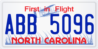 NC license plate ABB5096