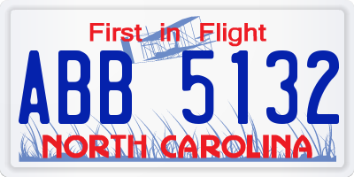 NC license plate ABB5132