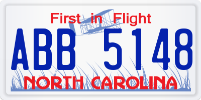 NC license plate ABB5148