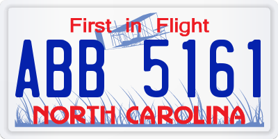 NC license plate ABB5161