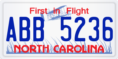 NC license plate ABB5236