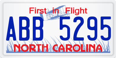 NC license plate ABB5295