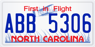 NC license plate ABB5306