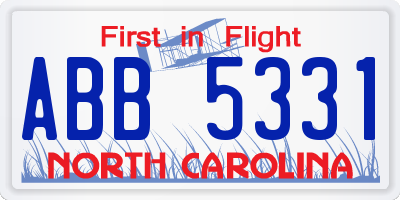 NC license plate ABB5331