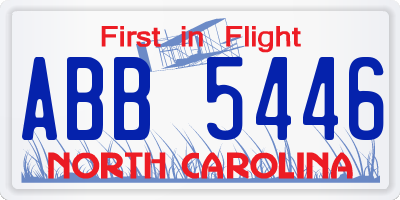 NC license plate ABB5446
