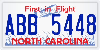 NC license plate ABB5448